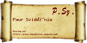 Paur Szidónia névjegykártya